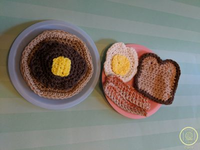 Crochet Pattern for Pancake with Bacon Crocheted Toy Food Fried Egg & S...